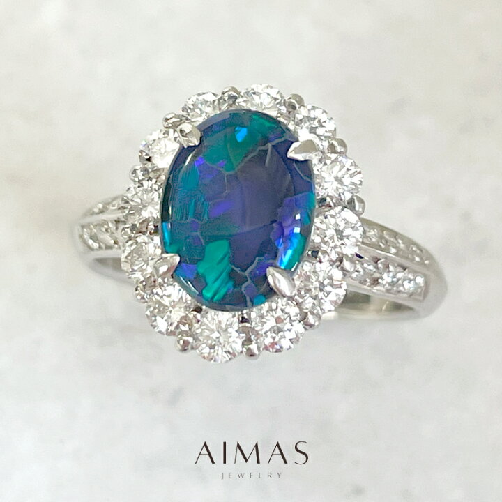 楽天市場】ブラックオパール 1.39ct リング 13号 PT900 プラチナ 指輪 