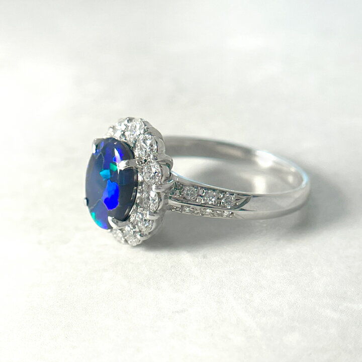 楽天市場】【ｾｰﾙ】ブラックオパール 1.39ct リング 13号 PT900 