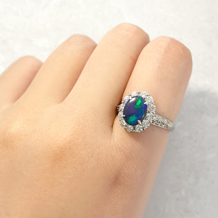 楽天市場】【ｾｰﾙ】ブラックオパール 1.39ct リング 13号 PT900 
