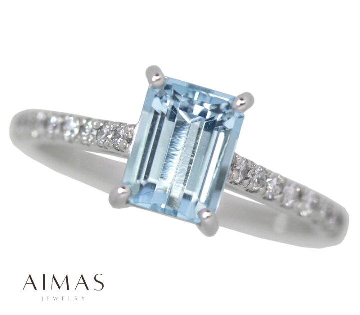 楽天市場】アクアマリン 1.18ct ダイヤモンド リング 12号 PT900 