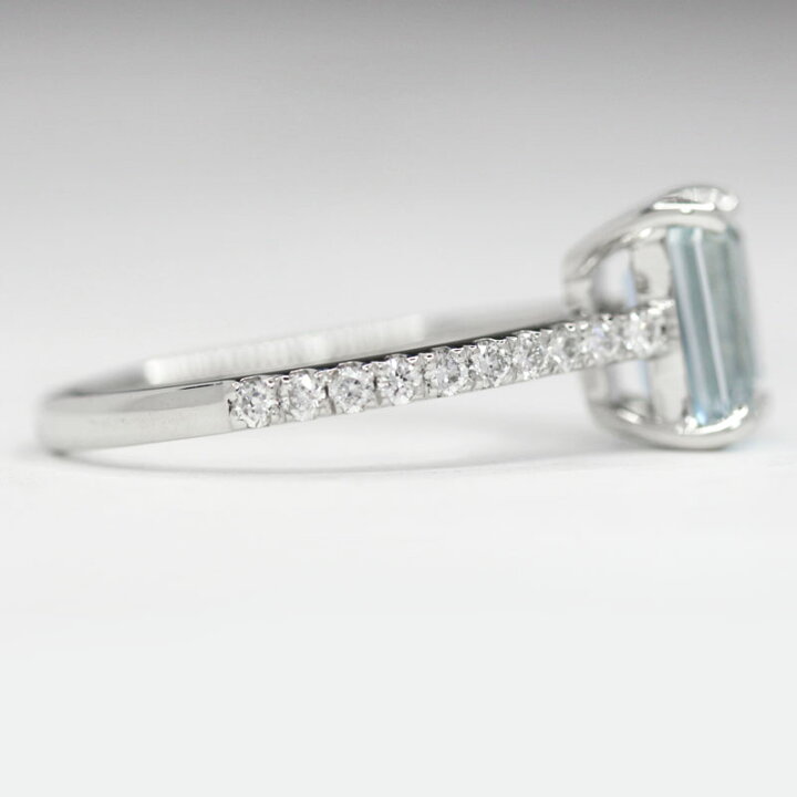 楽天市場】アクアマリン 1.18ct ダイヤモンド リング 12号 PT900 