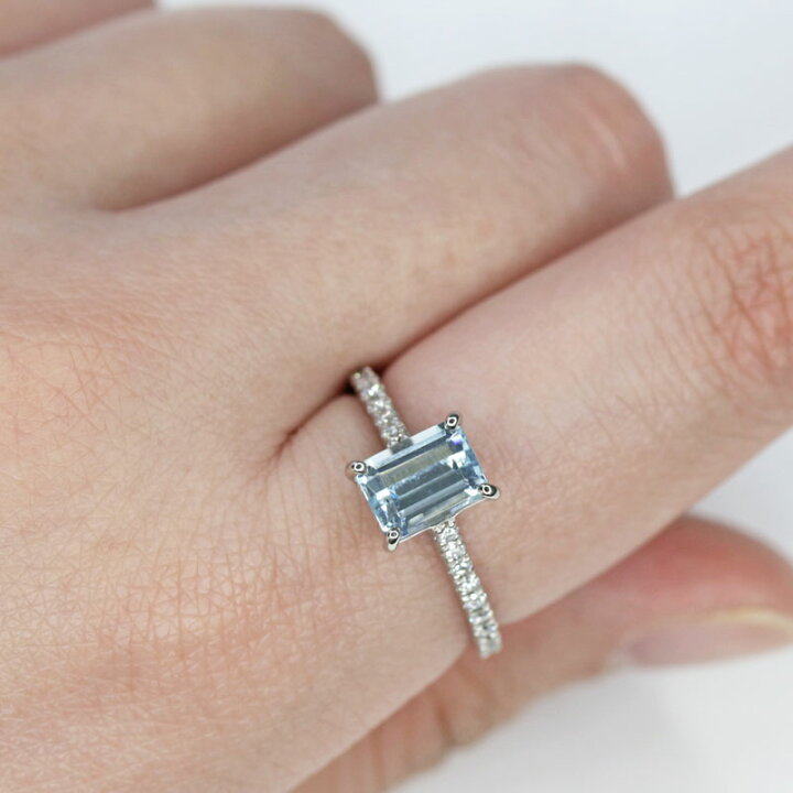 楽天市場】アクアマリン 1.18ct ダイヤモンド リング 12号 PT900 