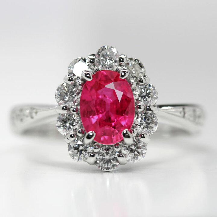 楽天市場】【ｾｰﾙ】ルビー 1.01ct ダイヤモンド 12号 リング PT900  