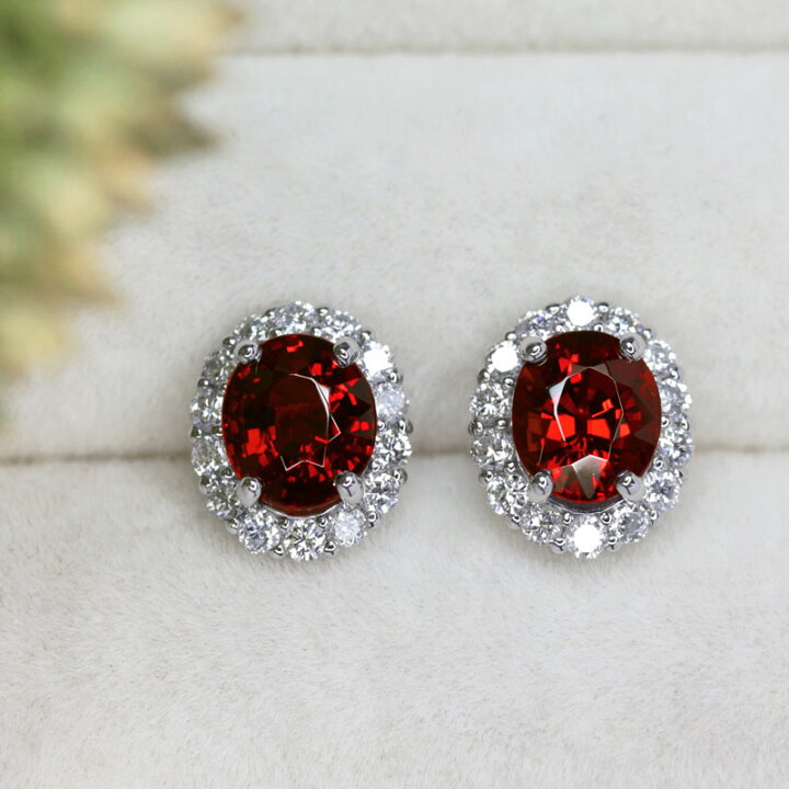 楽天市場】【ｾｰﾙ】スペサルティンガーネット 1.85ct/2ct ピアス PT900 