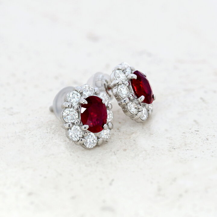 楽天市場】【JaMais】ピジョンブラッドルビー 0.38ct/0.45ct ピアス 