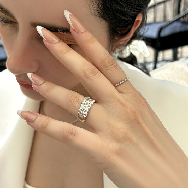 楽天市場】【JaMais】ダイヤモンド 約0.128ct ハーフエタニティリング 
