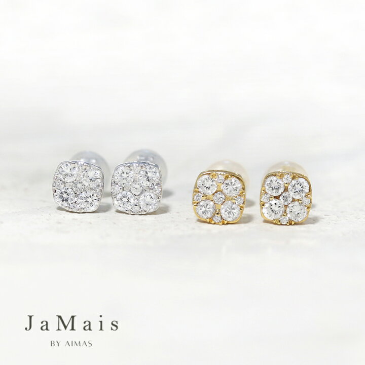 楽天市場】【JaMais】ダイヤモンド 0.15ct/0.15ct ピアス K18YG K18WG 