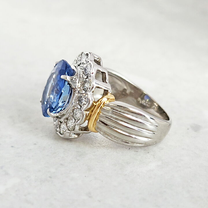 楽天市場】【ｾｰﾙ】非加熱ブルーサファイア 3.36ct リング 11号 PT900 