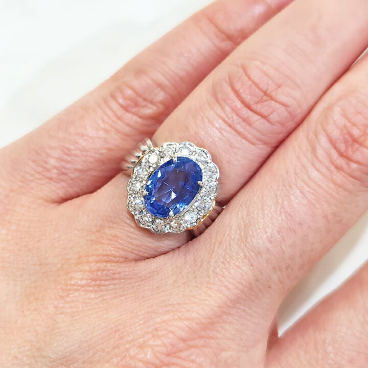 楽天市場】【ｾｰﾙ】非加熱ブルーサファイア 3.36ct リング 11号 PT900 
