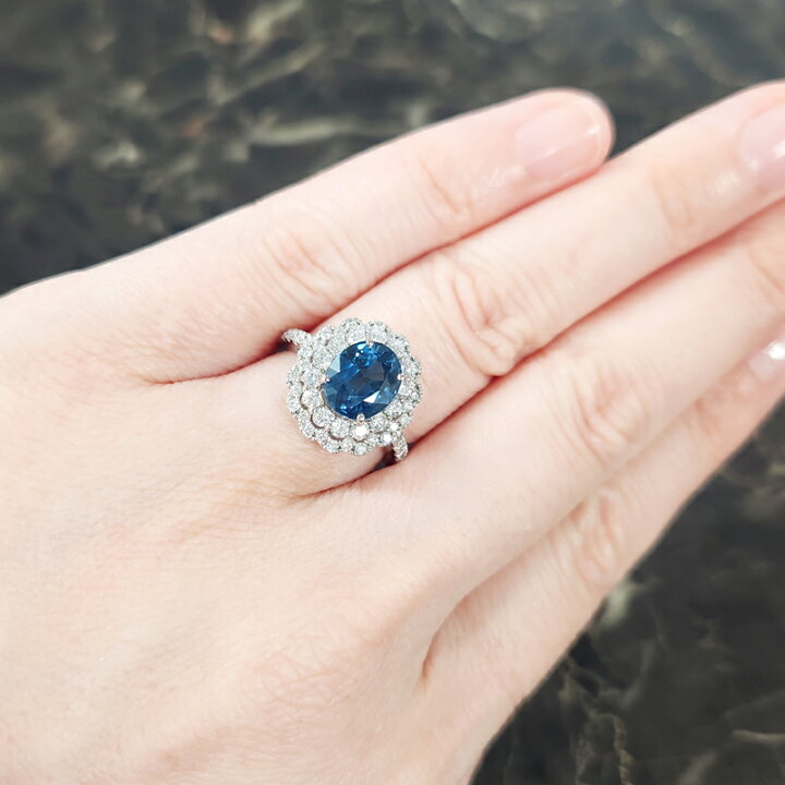 楽天市場】ブルーサファイア 3.12ct リング 11.5号 PT900 プラチナ 