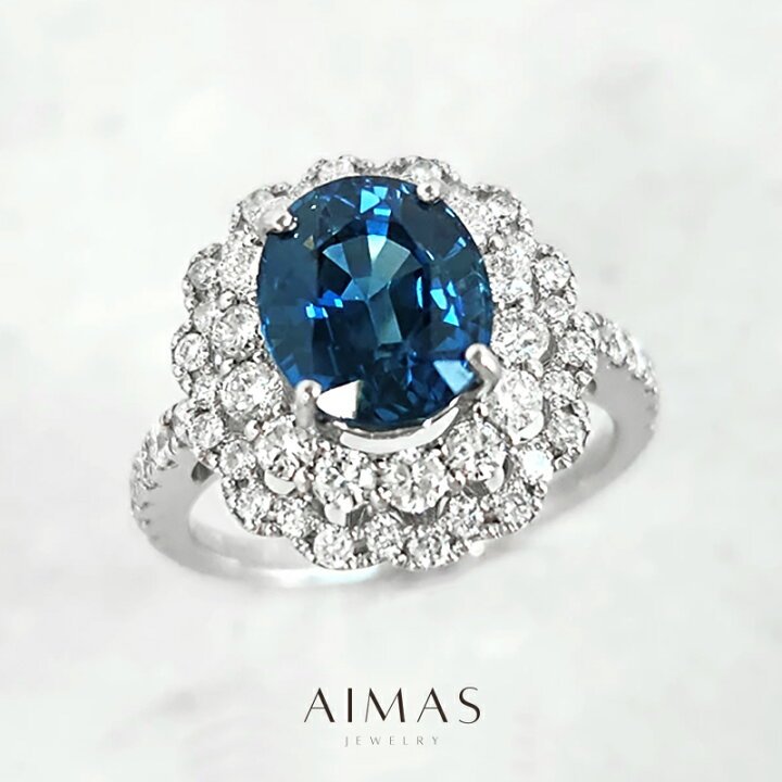 楽天市場】ブルーサファイア 3.12ct リング 11.5号 PT900 プラチナ 