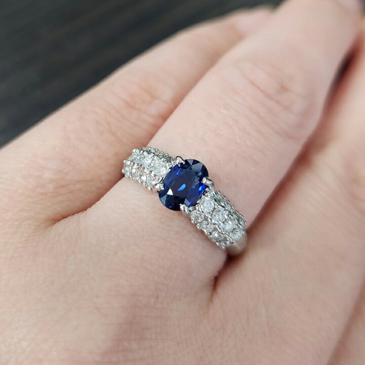 楽天市場】ブルーサファイア 0.85ct リング PT900 プラチナ 指輪 
