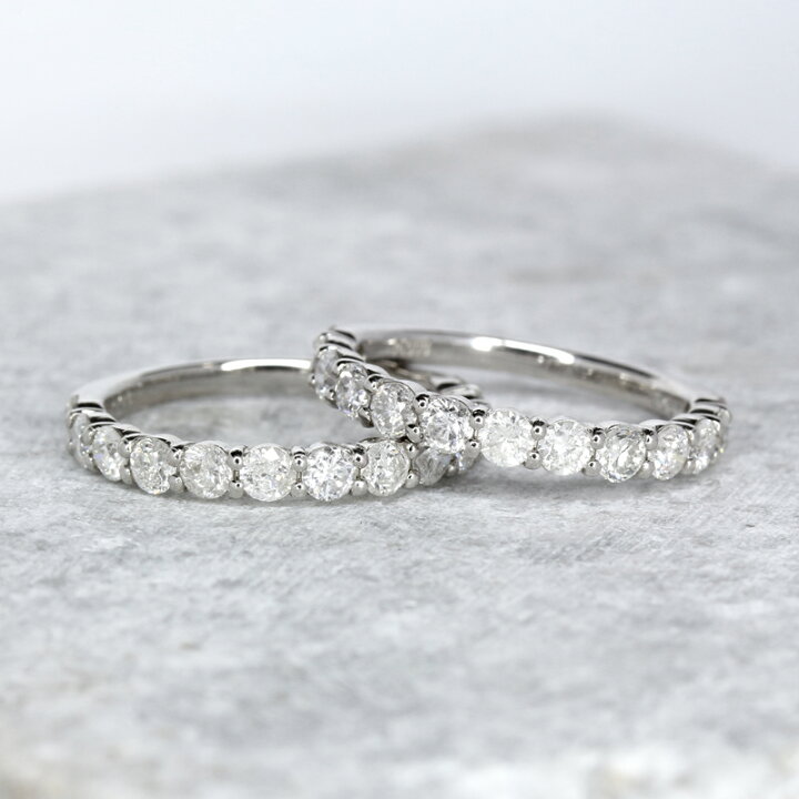 楽天市場】ダイヤモンド 1.06ct ハーフエタニティリング PT900  