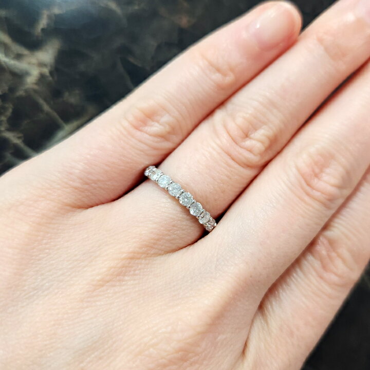 楽天市場】ダイヤモンド 1.06ct ハーフエタニティリング PT900  