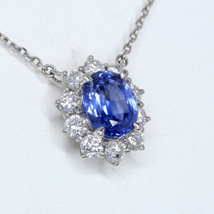 楽天市場】ブルーサファイア 2.64ct ネックレス PT850/PT900 プラチナ  