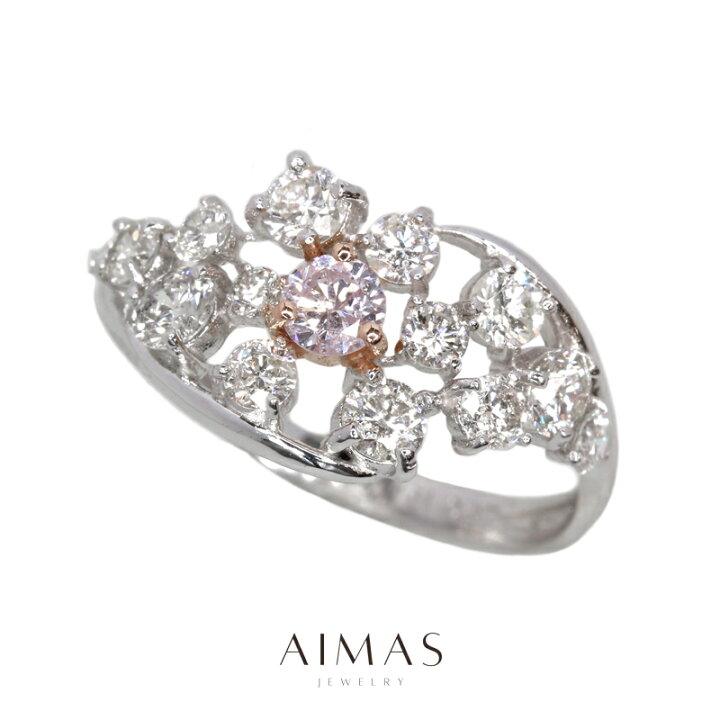 楽天市場】ピンクダイヤモンド 0.161ct リング 12号 PT900 プラチナ  