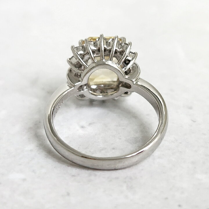 楽天市場】イエローサファイア 3.185ct リング 12.5号 PT900 プラチナ 
