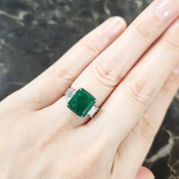 楽天市場】【ｾｰﾙ】エメラルド 4.32ct リング 12号 PT900 プラチナ 指輪  
