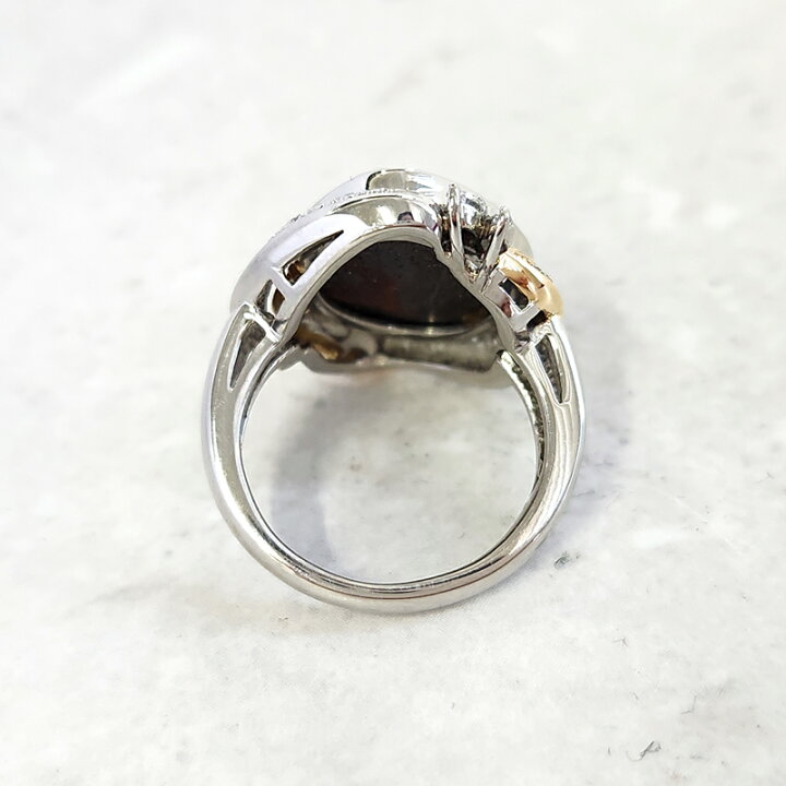楽天市場】ボルダーオパール 6.9ct リング 14号 PT900/K18YG プラチナ  