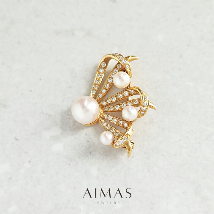 楽天市場】【MOUAWAD】モワード パール ダイヤモンド 0.33ct ブローチ 
