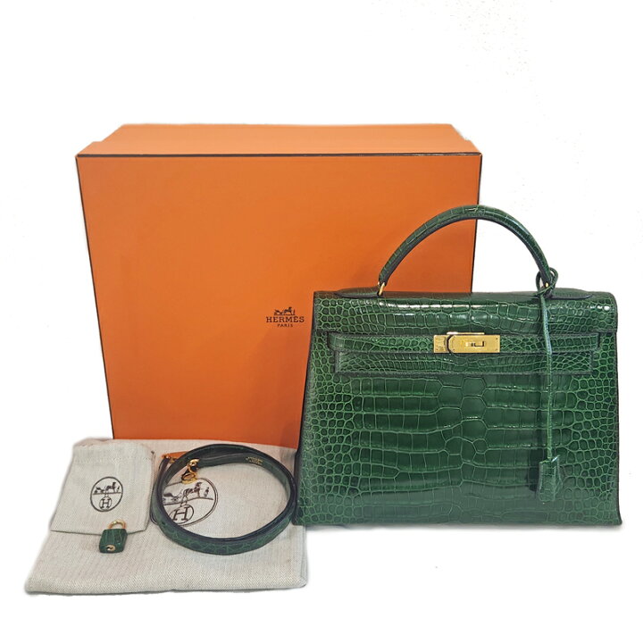 楽天市場】【HERMES】エルメス ケリー32 グリーン系 ポロサス 