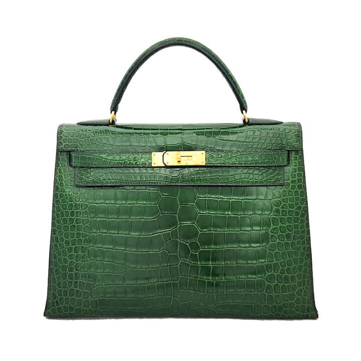 楽天市場】【HERMES】エルメス ケリー32 グリーン系 ポロサス 
