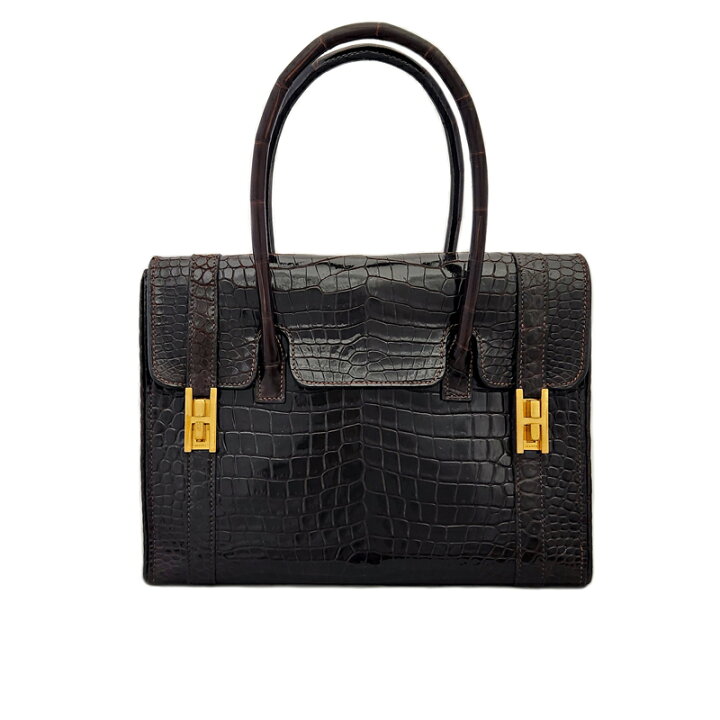 楽天市場】【HERMES】 エルメス ドラッグ 27 クロコダイル グリ 