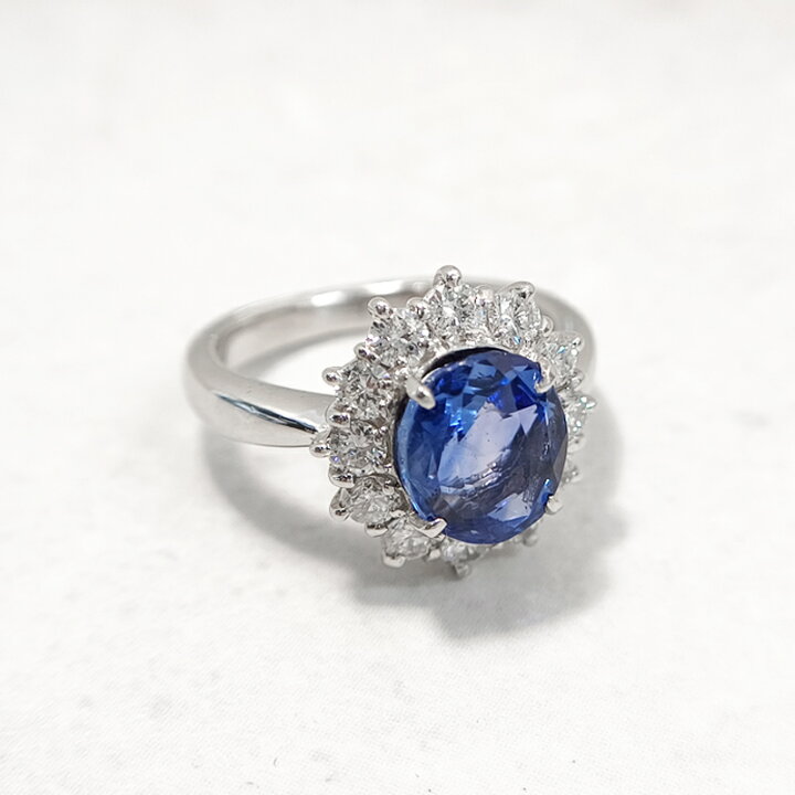 サファイア非加熱リング #10 サファイヤ2.28ct Pt900/サファイア 