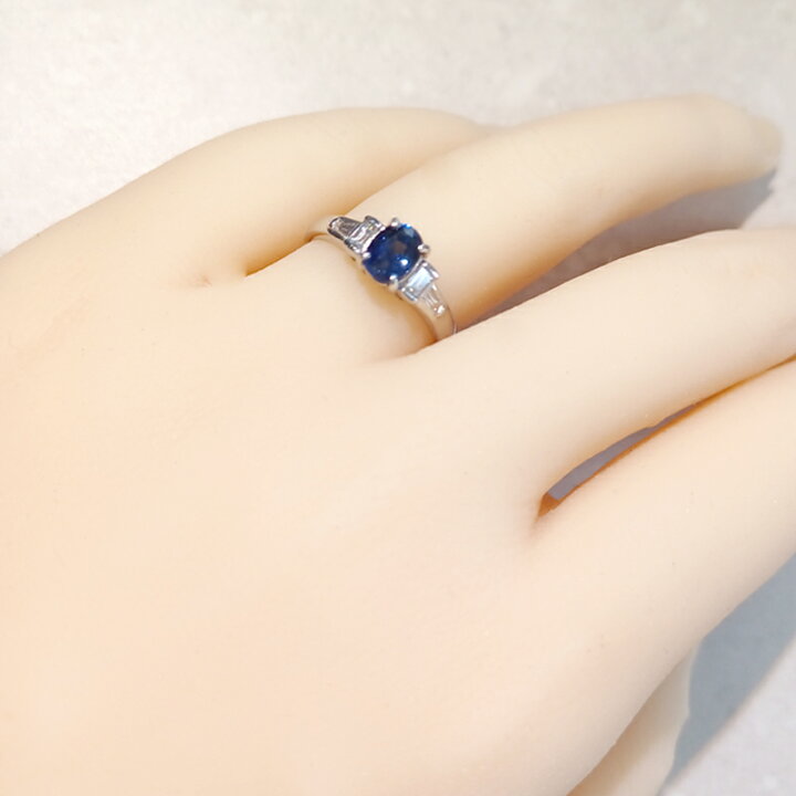 楽天市場】ブルーサファイア 1.087ct リング 10号 PT900 プラチナ  