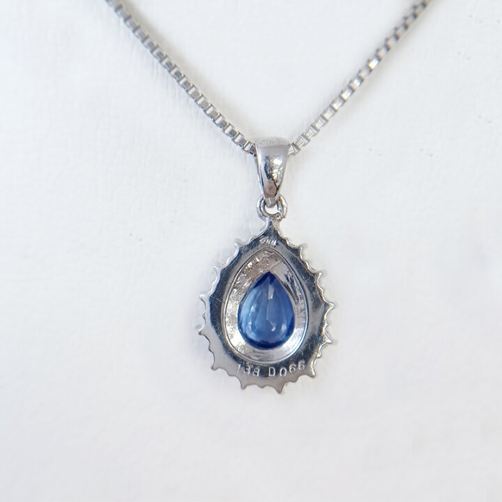楽天市場】非加熱ブルーサファイア 1.38ct ネックレス PT900/K18WG 