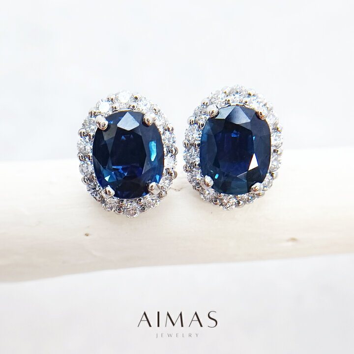 楽天市場】ブルーサファイア 1.018ct/1.04ct ピアス PT900 プラチナ  