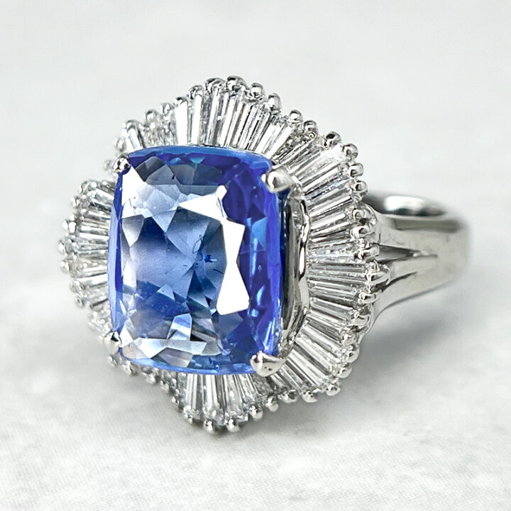 楽天市場】【ｾｰﾙ】非加熱ブルーサファイア 4.396ct リング 9号 PT900 