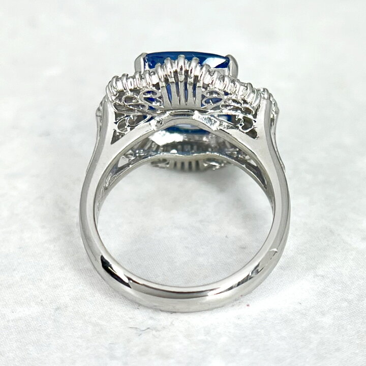 楽天市場】非加熱ブルーサファイア 4.396ct リング 9号 PT900 プラチナ 