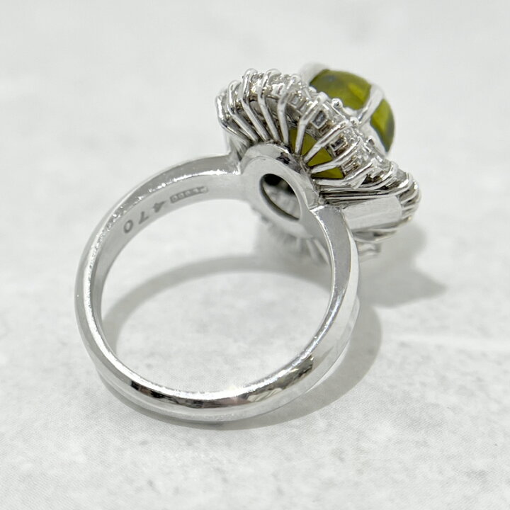 楽天市場】クリソベリンキャッツアイ 4.7ct リング 12号 PT900 