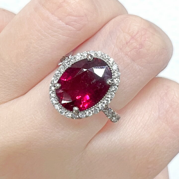 楽天市場】【ｾｰﾙ】ルベライト 3.63ct リング 12号 PT900 プラチナ 