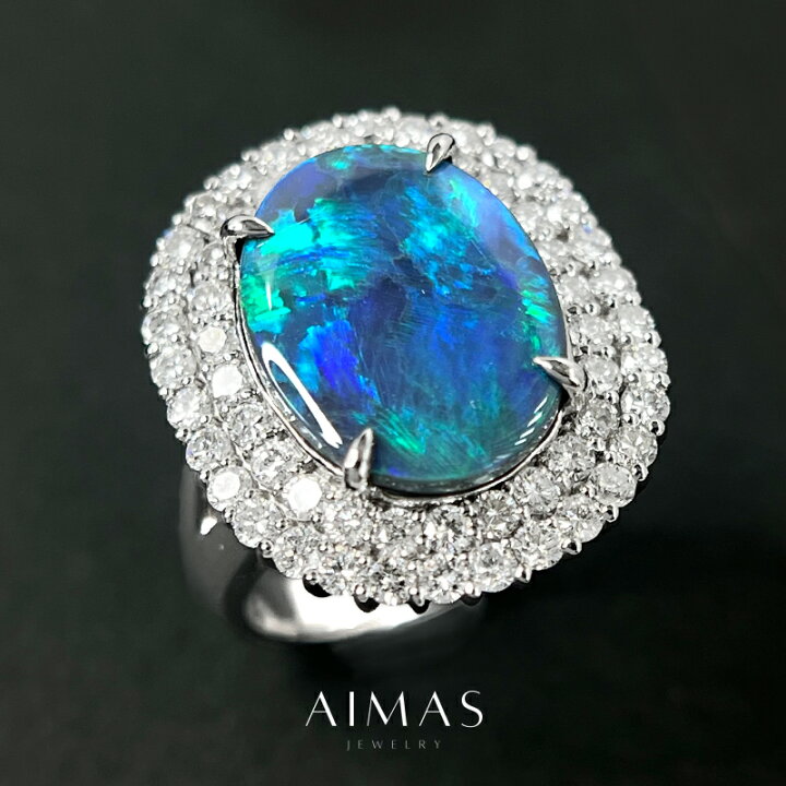 楽天市場】【ｾｰﾙ】ブラックオパール 4.65ct リング 12号 PT950 