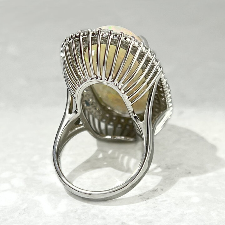 楽天市場】【ｾｰﾙ】ホワイトオパール 18ct リング 12号 PT950 プラチナ 