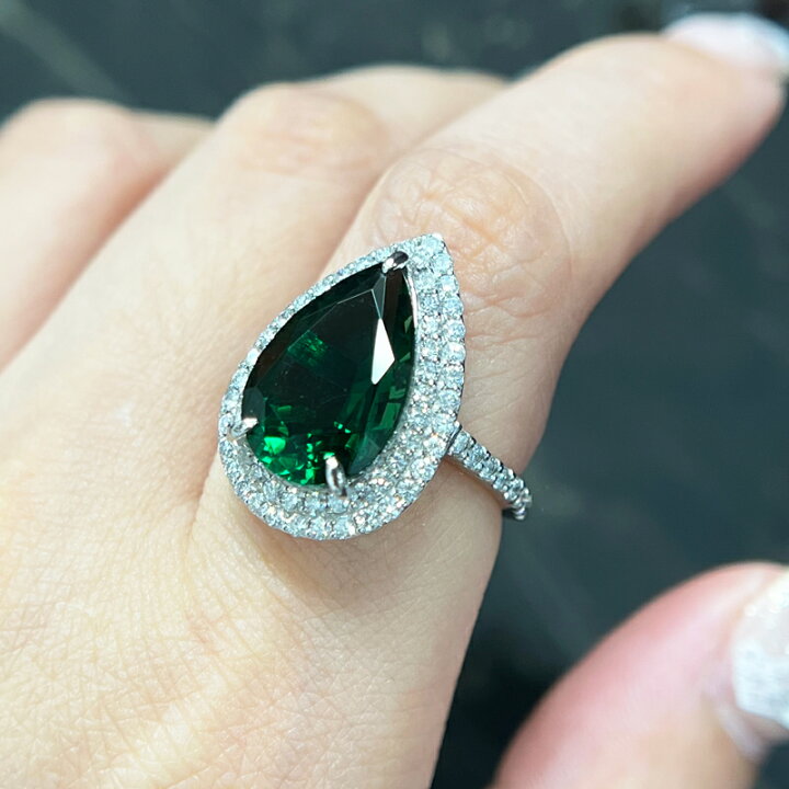 楽天市場】【ｾｰﾙ】グリーントルマリン 5.54ct リング 12.5号 PT900 