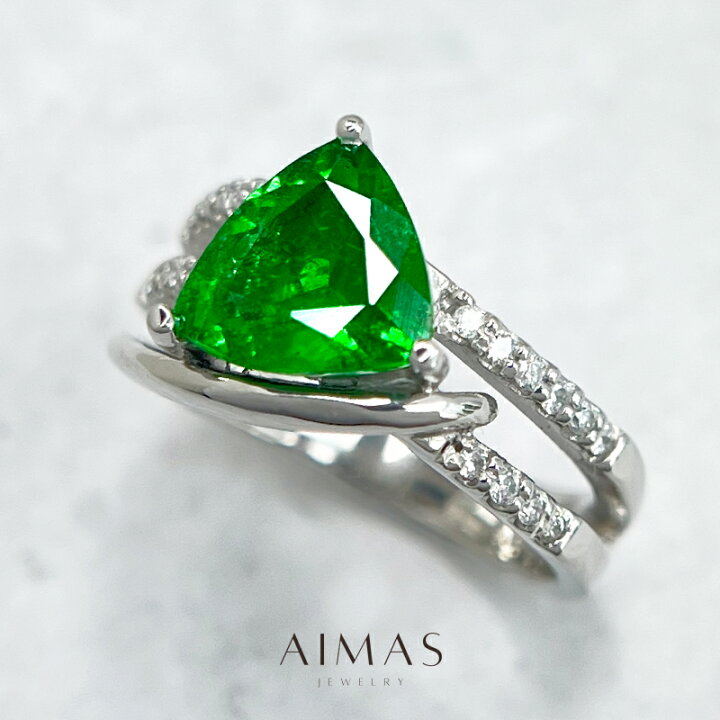 楽天市場】グリーンガーネット 2.38ct リング 12号 PT900 プラチナ 