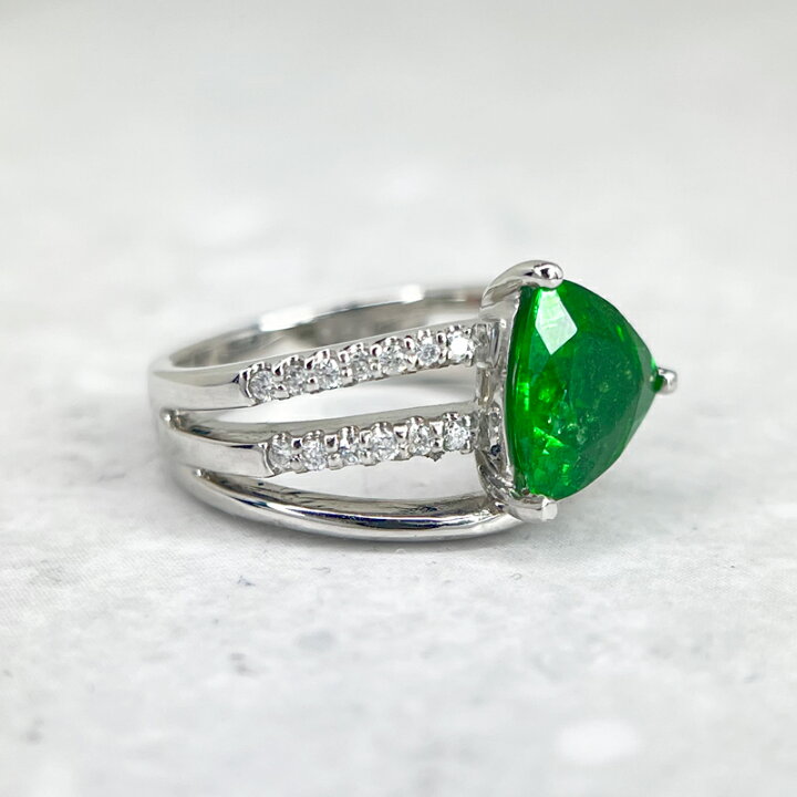 楽天市場】グリーンガーネット 2.38ct リング 12号 PT900 プラチナ 