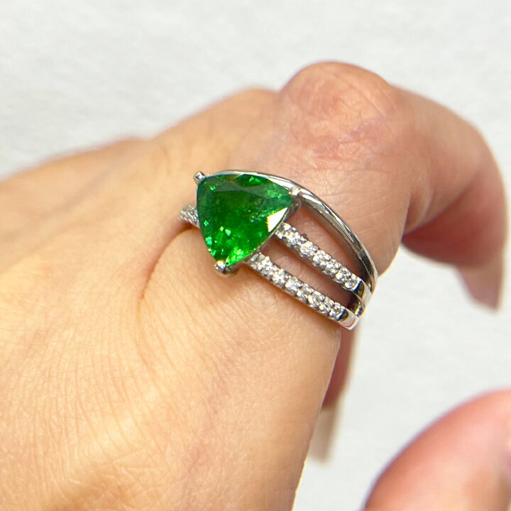 楽天市場】グリーンガーネット 2.38ct リング 12号 PT900 プラチナ 