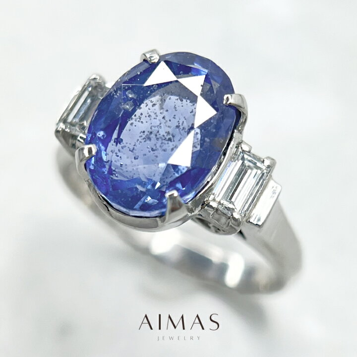 楽天市場】非加熱ブルーサファイア 6.48ct リング 16号 PT850 (Pm 