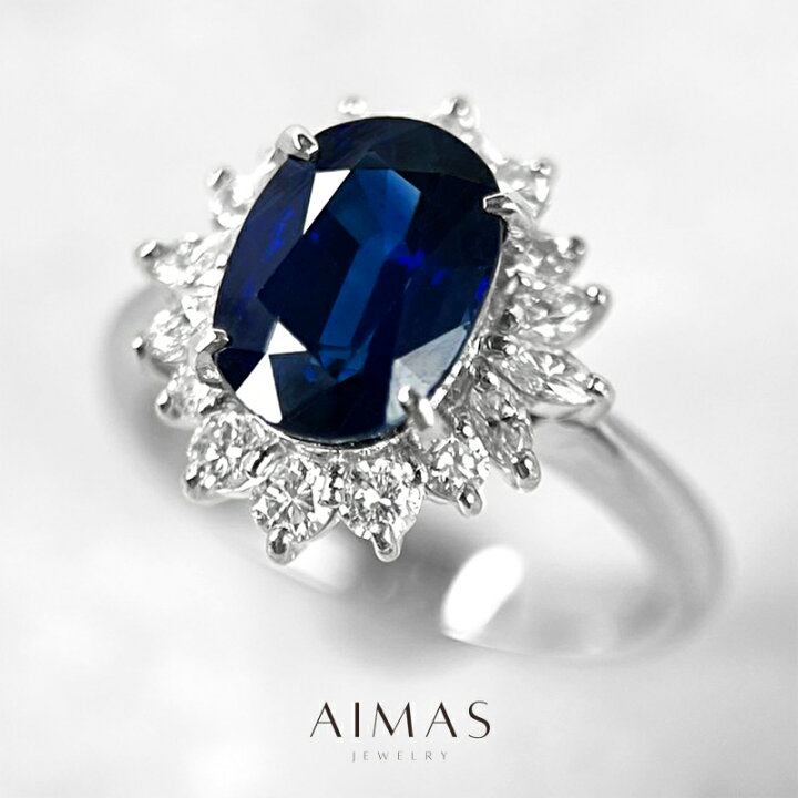楽天市場】ロイヤルブルーサファイア 3.46ct リング 14号 PT900 