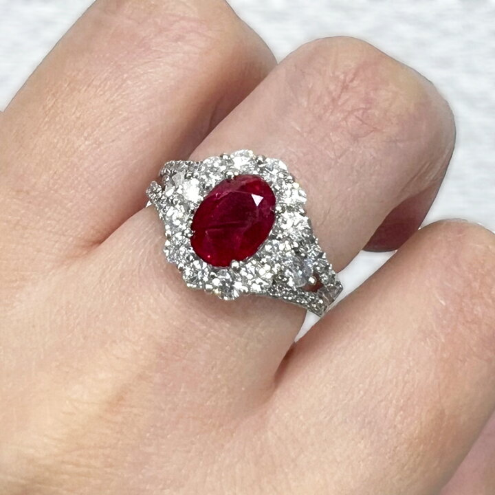 楽天市場】ミャンマー産ピジョンブラッドルビー 2.03ct リング 12号 
