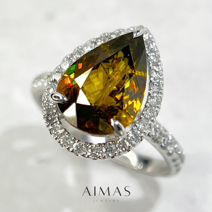 楽天市場】スフェーン 3.24ct リング 12号 PT900 プラチナ 指輪 