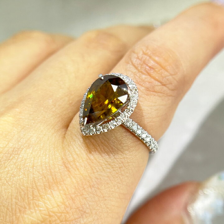 楽天市場】スフェーン 3.24ct リング 12号 PT900 プラチナ 指輪 