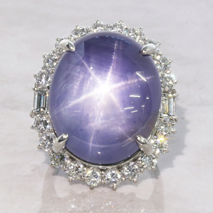 楽天市場】スリランカ産バイオレットスターサファイア 57.52ct リング 