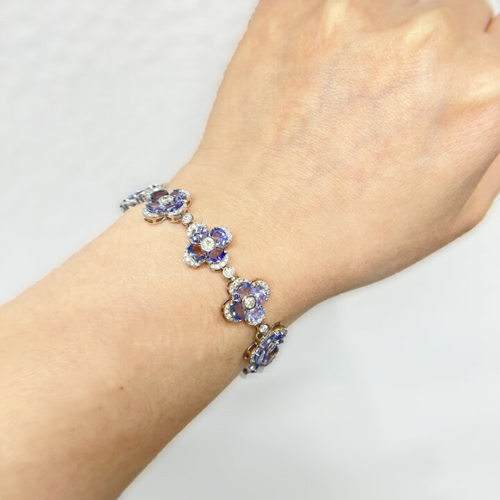 楽天市場】タンザナイト 12.99ct ブレスレット PT900/PT850 プラチナ 