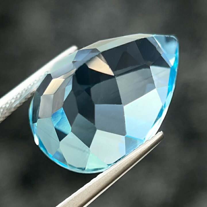 楽天市場】ブルートパーズ 24.7ct ルース ◇ ペアシェイプカット 