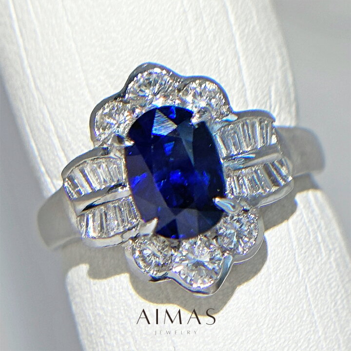 楽天市場】ブルーサファイア 1.75ct リング 14号 PT900 プラチナ 